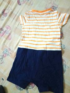 Striped Fish Pocket Romper