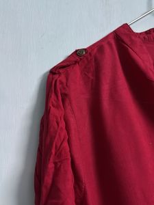 Red Shirt Style Solid Top
