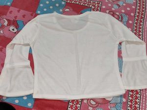 White Flared Sleeve Top