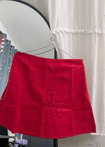 red mini skirt