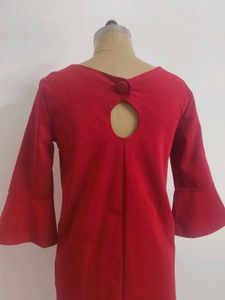 Red Bell Sleeve Mini Dress