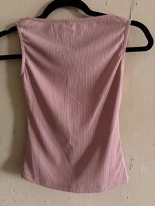 Pink Ribbed Tank Top