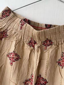 Patterned Wide Leg Pants