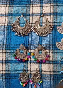 COMBO Of 8 Pairs Oxidized Boho Earring Set