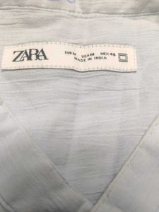 Zara Light Blue Linen Shirt