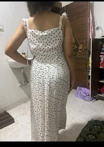 Polka Dot Pleated Midi Dress