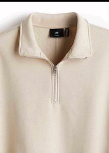 H&amp;M Half Zip Up Beige Sweatshirt