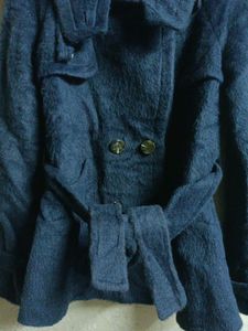 Stylish Winter FurJacket Woolen Coat Blue