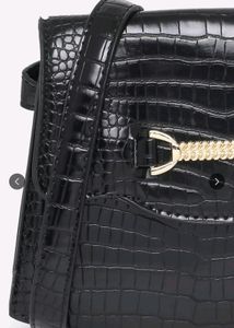Twenty Dresses Black Structured Sling Bag..