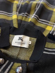 Burberry Plaid Double-Breasted Cardigan Coat