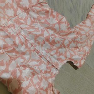 🌸 Elegant Peach Floral Anarkali Gown