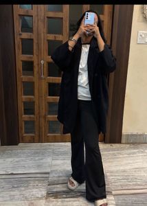 black woolen overcoat