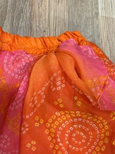 Bandhej Draped Skirt With Top