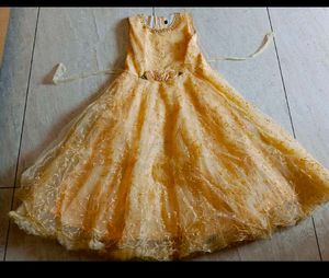 Gold Dress with Flower