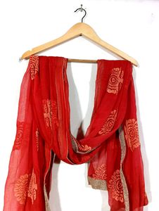Red &amp; Gold Dupatta (Women)