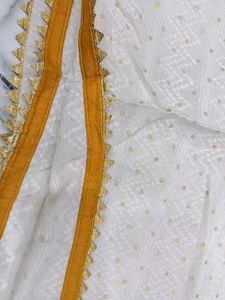 Cotton White saree