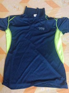 Athletic Training Shirt - Navy & Neon Green