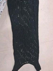 Elegant Black Crochet Maxi Dress