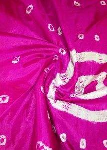 Pink Bandhani Saree with Gold Border