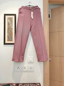 Stylish Pink Wide Leg Trousers