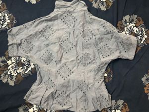 Grey Embroidered style top