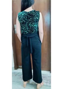 GREEN SEQUENCE JUMPSUIT