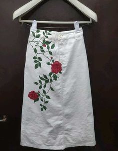 Pinteresty Rose Painted Skirt 🥀