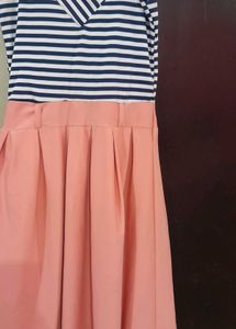 Peach A-line Dress