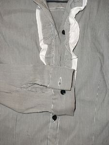 Ruffle Office Wear Fitted Shirt