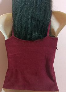 Crop Top In Meroon Colour