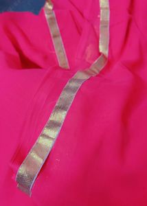 Magenta Saree with Gold Border