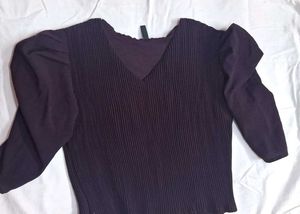Stylish Purple Pleated Georgette Top