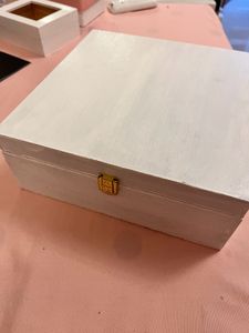 Rustic White Wooden Storage Box