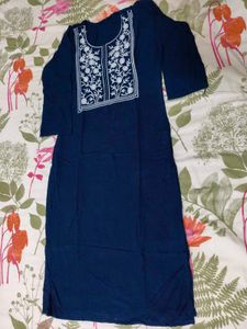 Neavy Blue Embroidery Kurti