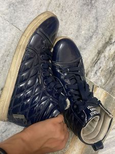 Stylish Blue High-Top Sneakers