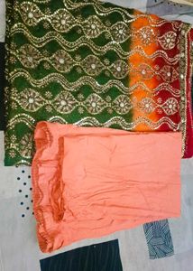 Embroidered Green Fabric Net Saree