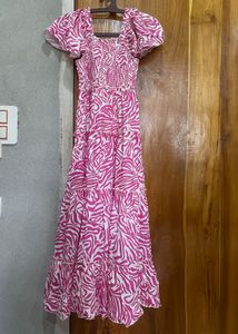 DressBerry Tiered Smocked Abstract A-line Dress