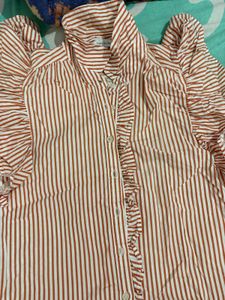 Striped Ruffle Blouse