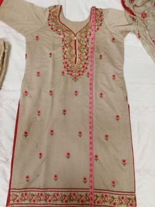 Elegant Embroidered Kurta Set With Garara