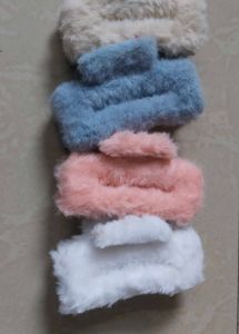 Fluffy Hair Clips - Set of 4