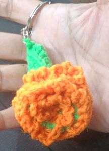 Crochet Pumpkin Keychain