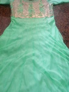 Elegant Mint Green Anarkali Kurta