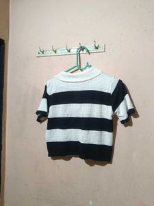 Polo Striped Crop Top