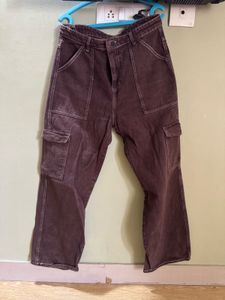 Brown Cargo Denim