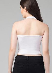 Halter Neck White Top