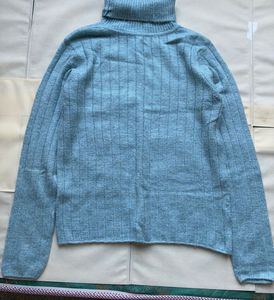 Blue Turtleneck Sweater