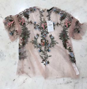 Embroidered Floral Top