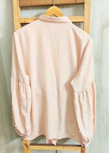 Designer Peach Colour Shirt Size-46