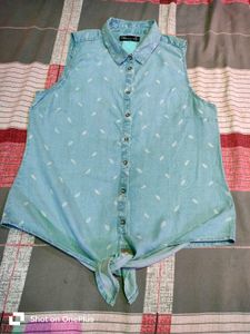 Blue Denim Sleeveless Top