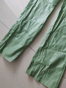 Green leather Pant